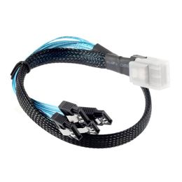 Freeshipping 2pcs Mini SAS 4i SFF-8087 36P 36-Pin Male to 4 SATA 7-Pin Splitter Adapter Cable Notkf