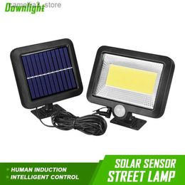 Solar Wall Lights Downlight Solar Led Light Outdoor Wall Lamp Split Waterproof Panel 3 Modes PIR Motion Sensor Garden Patio Porch Garage Lighting Q231109