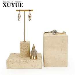 Jewelry Boxes Factory direct sales yellow plaster creative metal earring jewelry display stand earrings jewelry storage display stand in stock Q231109