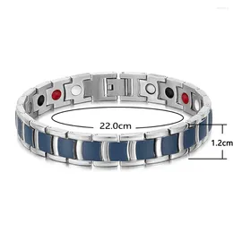 Link Bracelets Rainso Magnetic Stainless Steel Bracelet For Women Men Bio Homme Health Care Bangles 2023 Jewerly Christmas Gifts Drop