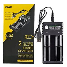 18650 Battery Charger Smart 1 2 3 4 Slots USB Chargering for Rechargeable Lithium Battery Charger Li-ion Universal 10400 14500 16650 18500 18350 Charging equipment