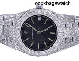 Audemar Pigue Wrist Watches Automatic Watch Ladies Audemar Pigue Royal Oak 35MM SSteel Black Dial Diamond Watch 125 Ct HBMQ
