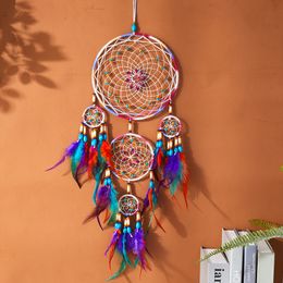 Simple Dream Catcher Home Decoration Handmade Feather Wind Chimes Hanging Gift 122035
