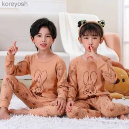 Pajamas Autumn Children's Sleeping Clothes Underwear Suit Sleepwear for Kids Girls Baby Boys Pyjamas Cartoon Winter Cotton PajamaL231109