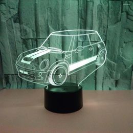Night Lights Bedroom Car Small 3d Nightlight Colorful Touch Remote Gift Light Fixtures Novelty LuminariaKids Room Led Lamp