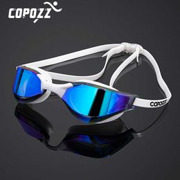 Goggles COPOZZ Professional Waterproof Plating Clear Double Anti-fog Swim Glasses Anti-UV Men Women Eyewear Swimming Goggles with Case P230408