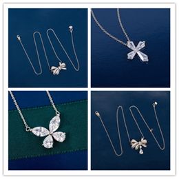 2024 Graff Designer Jewelry Mewring Contring Netlaces for Women Three Bimensional Floy One and Double Butterflies Sterling Silver Chain Hight