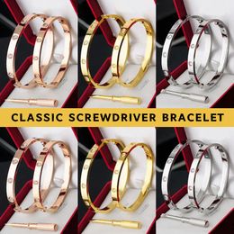 Screwdriver bracelet Designer Fashion mens cuff luxury bracelet Stainless Steel Diamond Craft Screwdriver Unisex Classic Cuff Party Gifts