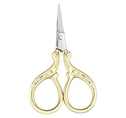 Stainless Steel Handmade Scissors Round Head Nose Hair Clipper Retro Gold Plated Household Tailor Shears For Embroidery Sewing Bea3142099