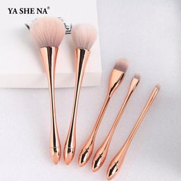 Small Pretty Waist Shape Makeup Brushes Kit Electroplated Foundation Powder Eyelash Brushes Maquiagem Makeup Brushes Set