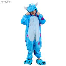 Pyjamas Mike and Sullivan Monster Kigurumi Jumpsuit For Children Kids Onesies Pyjamas Cosplay Costume Clothing For Halloween CarnivalL231109