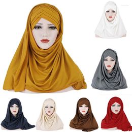 Ethnic Clothing Muslim Shawl Plain Soft Turban Tie Head Warps For Women Milk Silk Jersey Hijab Scarf Long Africa Headband