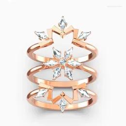 Cluster Rings Collection Of Women's With Spiral Twisted Patterns And Diamond Inlays High-quality Original