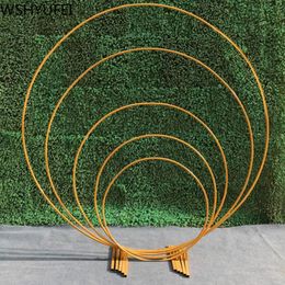 Party Decoration Artificial Wrought Iron Round Ring Arch Door Simulation Flower Row House Holiday Celebration Wedding Christmas EMS
