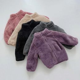 Jackets Toddler Baby Boy Girl Jacket Outerwear Children Warm Coat Autumn Winter Macaron Colors Kids Fannel