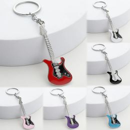 Creative Guitar Shape Key Chain Vintage Pendant Keyrings Men Women Fashion Punk Bag Accessories Car Key Decoration Jewellery Gifts