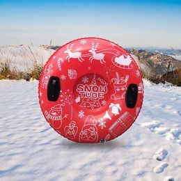 Sledding Sled Skiing Board Portable Snow Tube With Handle Winter Fun Equipment Inflatable Ski Ring Cold Resistance Floated Pvc 231109
