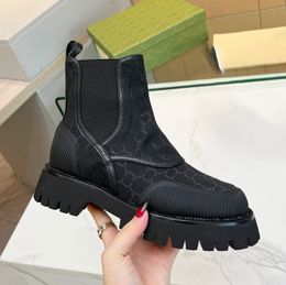 Designer Boots Womens Canvas Ankle Boot Black Martin Boots Cowboy Boot Lace-up Platform Booties Chunky Winter Snow Sneaker Rubber Sole