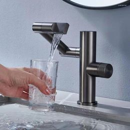 Bathroom Sink Faucets Deck Mounted Faucet Cold Water Mixer Basin Tap Elegant White Multi-function Rotating Digital Display