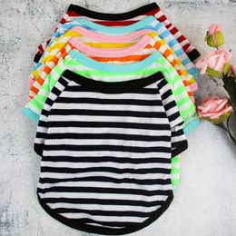 Dog Apparel Stripe Summer Spring T-shirt Soft Small Medium Puppy Clothing Shirt Vest Printed Pet Cloth