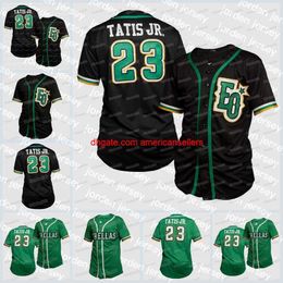 Baseball Jerseys Custom Estrellas Orientales Jersey 23 Fernando Tatis Jr. 22 Miguel Sano Team Black Green Stitche