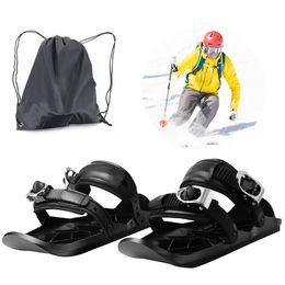 Snowboard Bindings Winter Snowboard Ski Boots Waterproof Snow Feet Attach to Boots With Bindings One Size Fits All for Skier Portable Skiing Shoes 231109