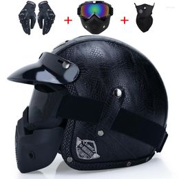 Motorcycle Helmets Open Face 3/4 Helmet Personalized Mens Womens Vintage Retro Cascos Lightweight Crash Casque Pilot Cafe Racer Capacete