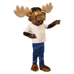 Halloween Brown Moose Mascot Costume Adult Size Cartoon Anime theme character Carnival Men Women Dress Christmas Fancy Performance Party Dress