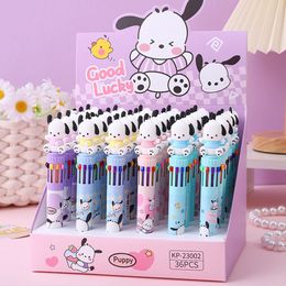 36pcs/lot Cartoon Pochacco Pen 10colors Christmas Pens Gift Cute Cartoon 6-color Student Press Ballpoint Pen 2986