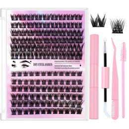 Hand Made Reusable Grafted Eyelashes Extensions Slender & Dense 126 Clusters 10-14mm Natural Thick DIY Segmented Fake Lashes Beauty Supply DHL