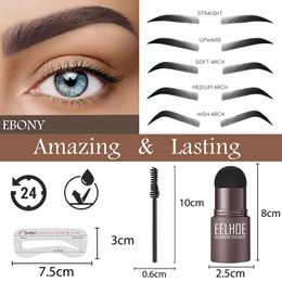 Eyebrow Enhancers HEALLOR Eyebrow Shaping Kit Stamp Eyebrow Pencil and 5 Pairs Brow Stencils Kit Pen Cosmetics Waterproof Natural Color Eye Makeup 231109