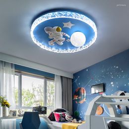 Chandeliers Led Lights Modern Chandelier For Study Room Chase The Moon Design Indoor Lighting Child Drop Blue Color