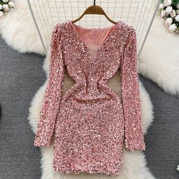 Casual Dresses Sexy Mermaid Pink New Casual Spring Autumn Solid Slim Full Lady Dress A Line O Neck Chiffon High Waist Pullover Mid-Calf Women Dresses 2023