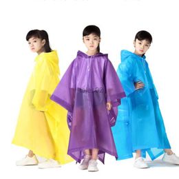 Rain Wear Waterproof Kids Raincoat Fashion Pullover foldable Outdoor Travel Rainwear Children Light weight Eva Rain Cover Child zln231109