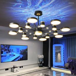 Chandeliers Dimmable Black&White Latest LED Chandelier For Living Room Bedroom El Hall Apartment Villa Salon Decoration Light