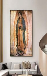 The Day of the Virgin of Guadalupe in Mexico Portrait Posters And Prints Canvas Wall Art for Living Room Decor Picture1352708
