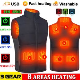 Men's Vests Heating vest men winter jacket women Warm Electric Thermal Waistcoat Fish Hiking Outdoor camping Infrared USB Heated vest jacket 231108