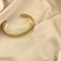 Bangle Vintage Cutout Women's Bracelet Stainless Steel Gold Colour Jewellery Luxury Valentine's Day Gift Birthday Present