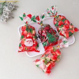Cake Tools 100pcs Christmas Baking Packaging Bag Gift 4 Mixed Flat Pockets Candy Boxes Souvenirs