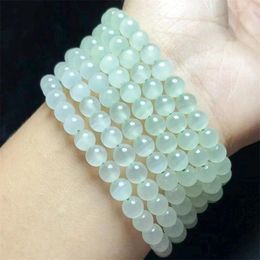 Strand Natural Green Lace Agate Circle Bracelet Fashion Gemstone Crystal Jewellery Bangle Women Healing Holiday Gift 1pcs