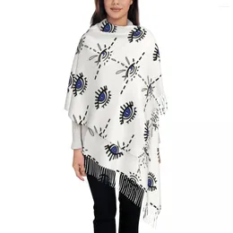 Scarves Evil Eyes Scarf For Women Warm Shawl Wrap Geometric Black Eye Nazar Amulet Boho Long Large Evening Dress