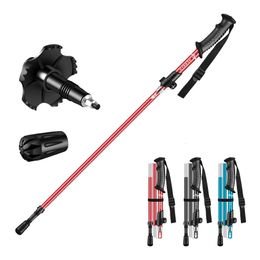 Ski Poles 5-Section Walking Adjustable Trekking Pole Lightweight Collapsible Quick Lock Alpenstock Nordic Camp Hiking Telescopic Ski Stick 231109