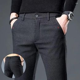 Men's Pants 2023 Slim Casual Full Length Fashion Business Stretch Trousers Male Brand Black Blue Pantalones