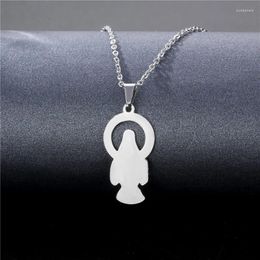 Pendant Necklaces Christian Jesus For Women Stainless Steel Choker Necklace Religious Charm Jewellery Christmas Gift