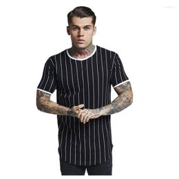 Men's T Shirts Summer Men Gyms Fitness Short T-shirt Bodybuilding Fashion Casual Male Stripe Sleeve Cotton Tees Tops Clothing