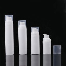 100pcs/lot Travel PP white airless lotion pump bottle with plastic pump Refillable Airless bottle 30ml 50ml 75ml 100ml
