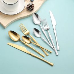 Dinnerware Sets Noble And Beautiful Nordic Style Stainless Steel Tableware Set Fork Spoon Knife Teaspoon For Wedding Party Family