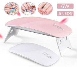 Portable 6W Mini UV LED Lamp USB Charging Gel Polish Curing Machine Nail Dryer WhitePink3385169