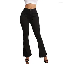 Women's Jeans Autumn Style Washed Straight Tube Micro Flared Pants For Oversized Simple Mid Rise Denim 78362