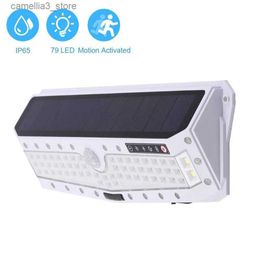 Solar Wall Lights 79 LEDs Super Bright With USB Charging PIR Motion Sensor Light Solar Lamp Outdoor Wall Lamps Garden Walkway Security Light Q231109